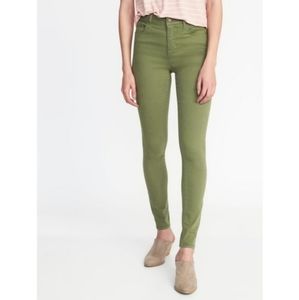 Mid-Rise Rockstar Super Skinny Jeans - Olive Green